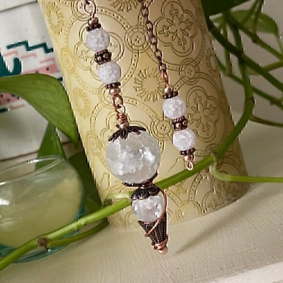 Handmade Quartz Crystal Copper Dowsing Pendulum - Picture 6 of 8